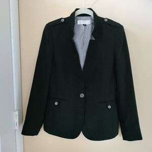 Tahari Arthur S Levine black lined jacket blazer 4 Office Professional Career